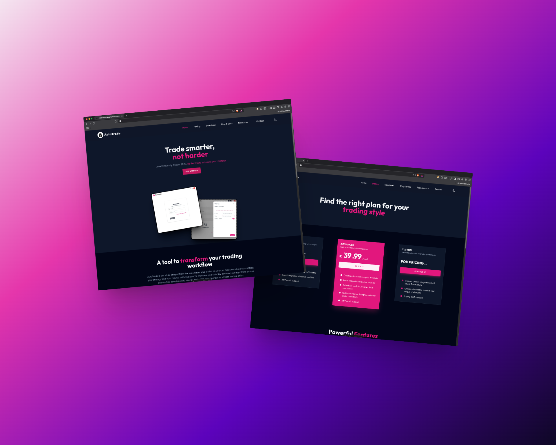 Select your plan on the Pricing page.