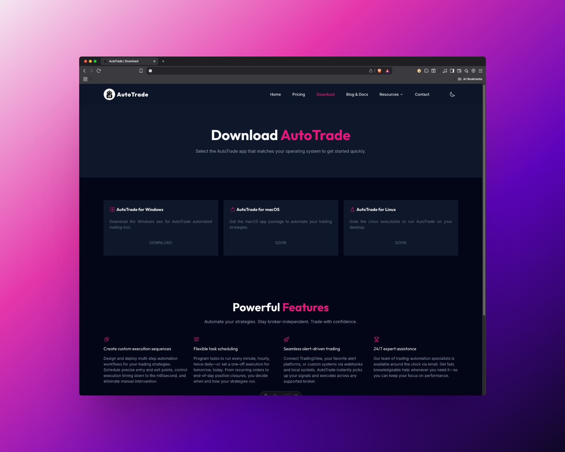 Download the AutoTrade Pro executable.