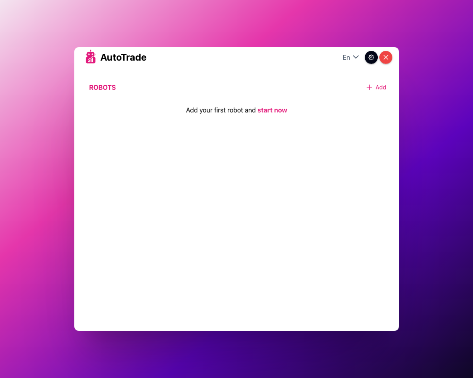 Dashboard view after successful login.