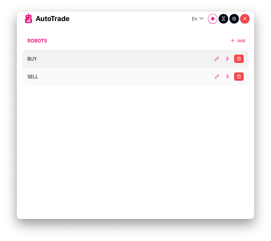Autotrade dashboard example